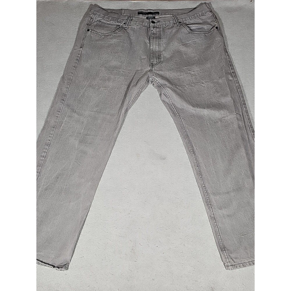 Rocawear Mens Jeans 44x34 Embroidered Logo Grey Wide Leg Denim Y2K Classic Fit